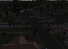 An in-progress X-Plane 10 neighborhood at twilight